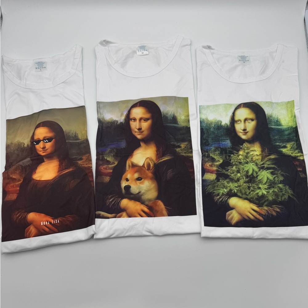 Mona Lisa Remix Collection – The Funniest Art Mashup Tees (Set of 3)